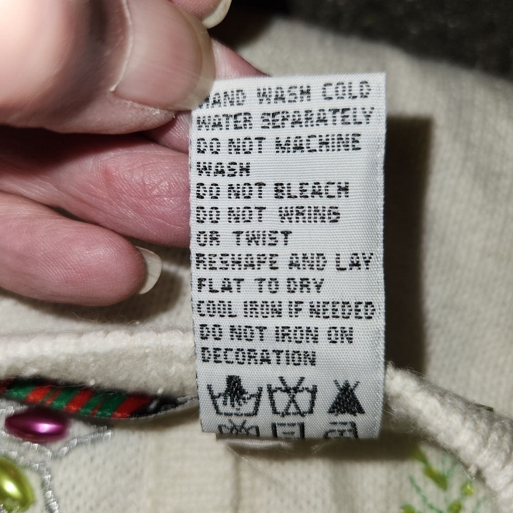 Vintage Tiara International Beaded Holiday Christmas Cardigan Sweater Size S - Picture 13 of 16